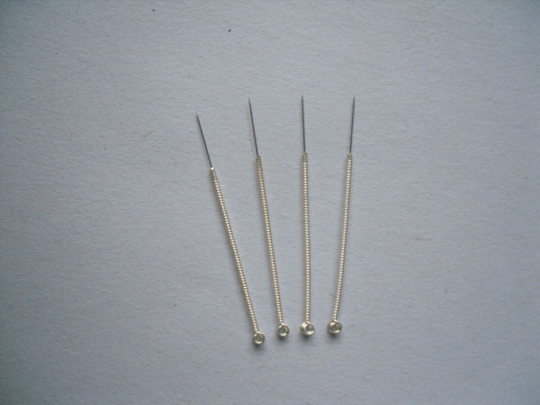 Silver handle of beauty needle