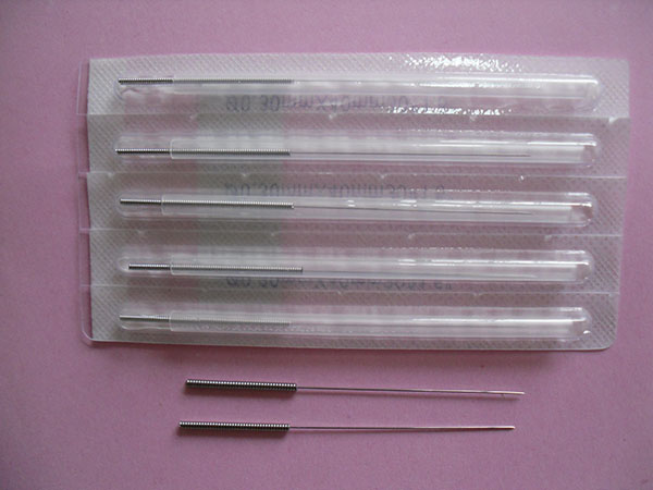 single tube needle with flat handle