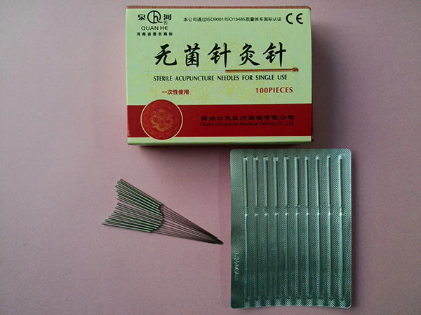 sterile disposable acupuncture needles with steel wire flat handle